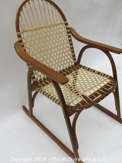 Bentwood Armchair with Woven Rawhide Seat and Back; 22W x 36T x 30D"