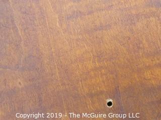 VERY NICE Oval Top Tiger Maple Occasional Table with Slightly Splayed Turned Legs and Pad Feet.  Top is 33 x 24"; base is 24W x 21D"