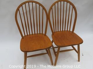 Pair of Spindle Back Side Chairs; 18W x 17D x 37"T