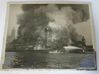 8 x 10 B&W photo; circa 1914; Grand Truck Dock Fire; Seattle