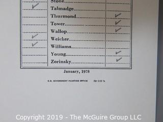 Tally Card of the Roll Call Vote in the U.S. Senate, 6pm, April 18, 1978 re Panama Canal 2nd Treaty, which passed 68-32 