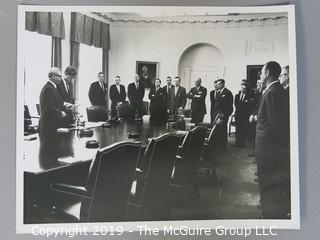 8 x 10 B&W Photo of President John F. Kennedy and his cabinet in the White House June 7, 1962;  photo by Arthur Rickerby