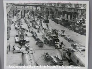 8 x 10" B&W photos including aircraft manufacturing by Boeing and General Dynamics 