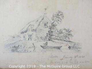 Collection of 8 x 10" Pencil Sketches on Paper from the early 1800's; some signed