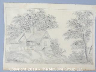 Collection of 8 x 10" Pencil Sketches on Paper from the early 1800's; some signed