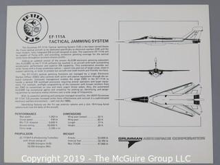 Collection of 8 x 10" Color Photos of Aircraft and Specs by McDonnell-Douglas and Grumman 