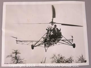 Collection of Photos including John McCain's Annapolis Yearbook Picture and 1941 8 x 10 " B&W Photo of Igor Sikorsky's world record Helicopter Flight