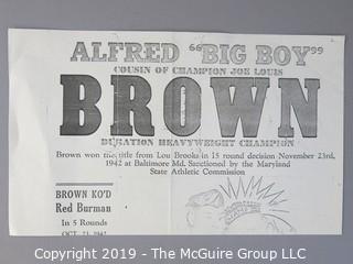 Collection of Photos and Articles about Boxer "Big Boy Brown", cousin of Joe Lewis