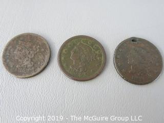 (3) Large U.S. Cents: 1854, 1829 and 1862