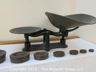 Antique Scale with Weights