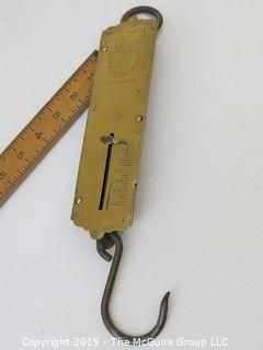 Brass Hanging SCale; marked Frary's Improved Spring Balance - Warranted