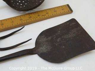 (3) Hand Forged Hearth Cooking Tools 