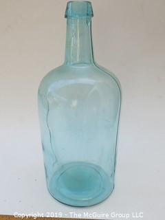 Large Aqua Blue Glass Bottle