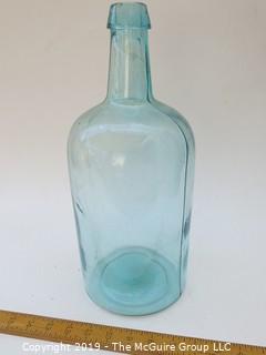 Large Aqua Blue Glass Bottle