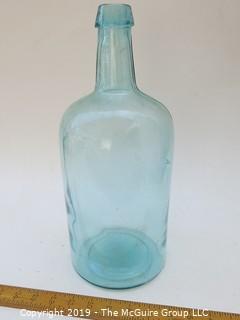 Large Aqua Blue Glass Bottle