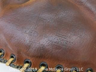 Baseball Glove, circa 1940's; markings on leather 