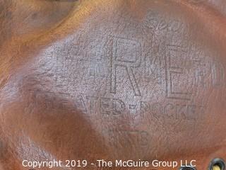 Baseball Glove, circa 1940's; markings on leather 