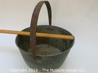 Copper Coated Hand Forged Iron Kettle with handle