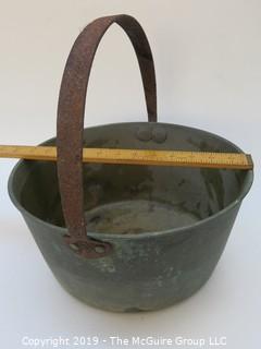 Copper Coated Hand Forged Iron Kettle with handle