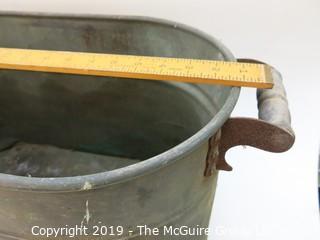 Double Handled Oval Copper Tub; needs re-soldering of bottom side seam