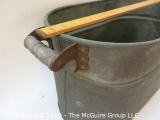 Double Handled Oval Copper Tub; needs re-soldering of bottom side seam