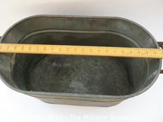 Double Handled Oval Copper Tub; needs re-soldering of bottom side seam