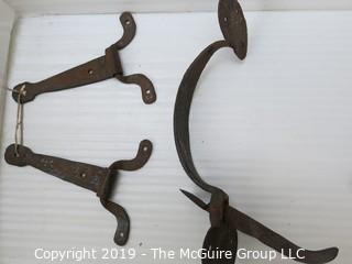 Reclaimed Iron Door Hinges and door handle