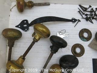 Reclaimed door hardware , brass knobs