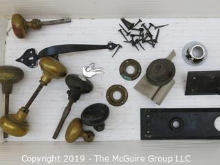 Reclaimed door hardware , brass knobs