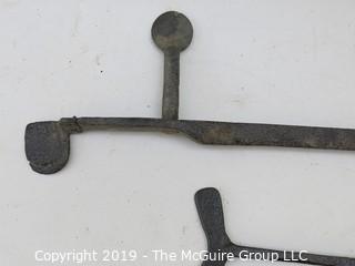 Reclaimed antique hand wrought iron items. Possible hearth hangers?