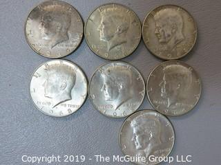 (7) JFK Half-Dollars; 1965-1970