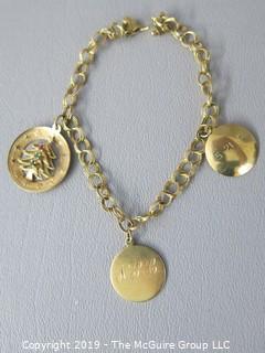 14k Yellow Gold Charm Bracelet; 13g