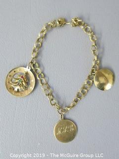 14k Yellow Gold Charm Bracelet; 13g