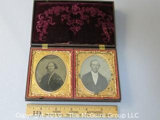 Male and Female Daguerreotypes set in Thermoplastic Case