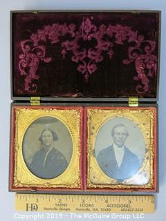 Male and Female Daguerreotypes set in Thermoplastic Case