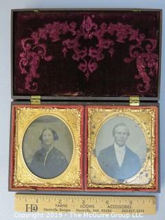 Male and Female Daguerreotypes set in Thermoplastic Case