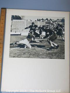 Large Format B&W Mounted Photo; 1940's college football game action