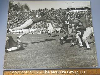 Large Format B&W Mounted Photo; 1940's college football game action