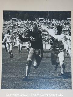 Large Format B&W Mounted Photo; 1940's college football game action