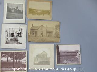 Collection of 7 early mounted photos (rural houses)