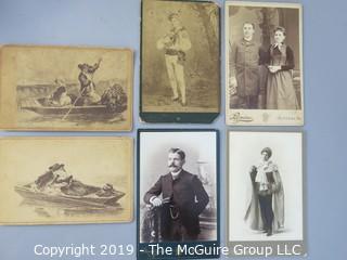 Collection of 6 early mounted photos. (people) 