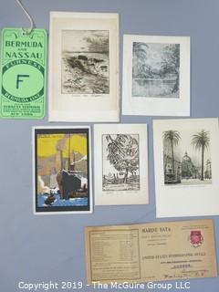 Collection of ephemera including engraved cards