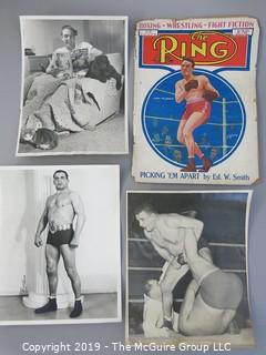 Collection of wrestling photos and Ring Magazine