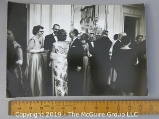 11 x 14 B&W Photo of President John F. Kennedy and the First Lady host 49 Nobel Prize Winners at The White House where JFK Quipped: "This is the greatest gathering of knowledge and talent in the White House since Thomas Jefferson dined alone" ; photo by Arthur Rickerby