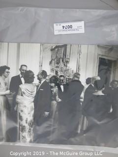 11 x 14 B&W Photo of President John F. Kennedy and the First Lady host 49 Nobel Prize Winners at The White House where JFK Quipped: "This is the greatest gathering of knowledge and talent in the White House since Thomas Jefferson dined alone" ; photo by Arthur Rickerby