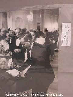 11 x 14 B&W Photo of President John F. Kennedy and the First Lady host 49 Nobel Prize Winners at The White House where JFK Quipped: "This is the greatest gathering of knowledge and talent in the White House since Thomas Jefferson dined alone" ; photo by Arthur Rickerby