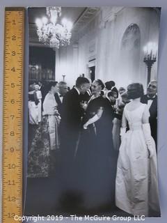 11 x 14 B&W Photo of President John F. Kennedy and the First Lady host 49 Nobel Prize Winners at The White House where JFK Quipped: "This is the greatest gathering of knowledge and talent in the White House since Thomas Jefferson dined alone" ; photo by Arthur Rickerby