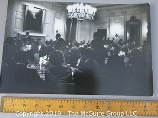 11 x 14 B&W Photo of President John F. Kennedy and the First Lady host 49 Nobel Prize Winners at The White House where JFK Quipped: "This is the greatest gathering of knowledge and talent in the White House since Thomas Jefferson dined alone" ; photo by Arthur Rickerby