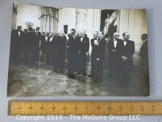 11 x 14 B&W Photo of President John F. Kennedy and the First Lady host 49 Nobel Prize Winners at The White House where JFK Quipped: "This is the greatest gathering of knowledge and talent in the White House since Thomas Jefferson dined alone" ; photo by Arthur Rickerby