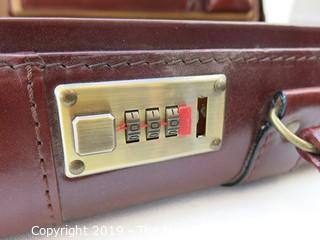 New Leather Briefcase (note: the locks are still factory set)"Steampunk"